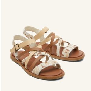 Tom's Cow Print Sephina Sandal 8.5
